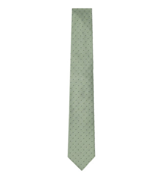 Hackett London Jedwabny krawat Herr 2 Col Dot zielony