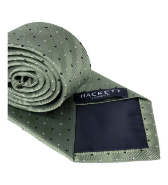 Hackett London Cravatta in seta verde Herr 2 Col Dot