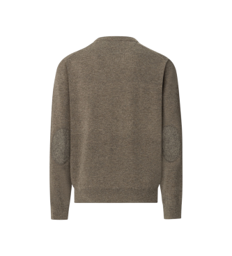 Hackett London Jersey beige con rifiniture a spina di pesce