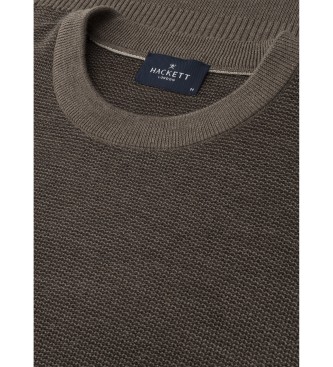 Hackett London Trui met honingraatsteek bruin