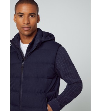 Hackett London Colete acolchoado com capuz azul-marinho