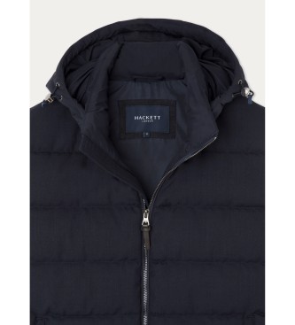 Hackett London Colete acolchoado com capuz azul-marinho