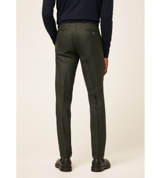 Hackett London Pantalon pied-de-poule vert