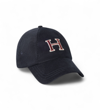 Hackett London Berretto in velluto blu navy