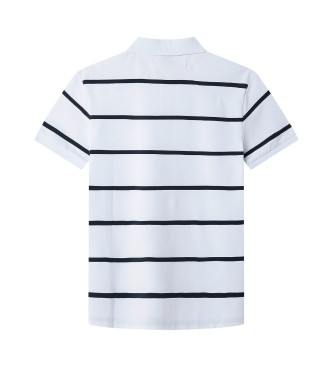 Hackett London Polo Hs Glf Wide Stripe hvid, bl