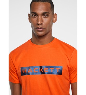 Hackett HS Logo Printed T-Shirt Orange