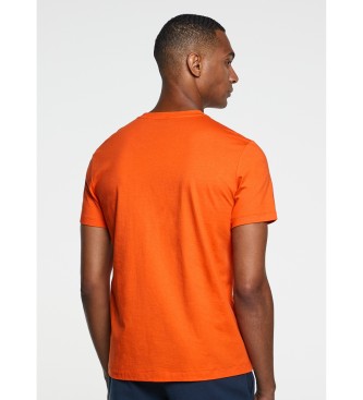 Hackett HS Logo Printed T-Shirt Orange