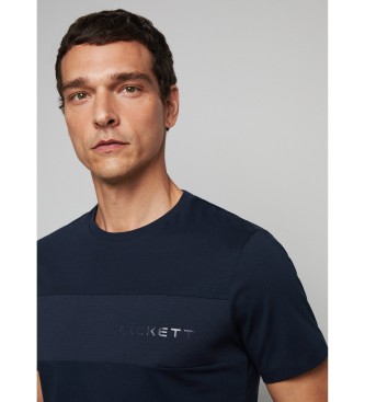 Hackett London T-shirt con logo blu scuro con inserto Hs