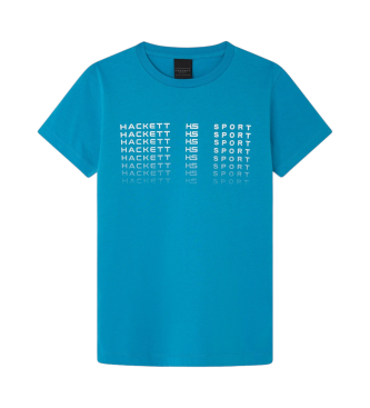 Hackett London T-shirt HS con logo blu sfumato