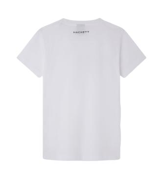 Hackett London T-shirt bianca con logo HS sbiadito