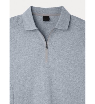Hackett Grey Zip Panel Polo Shirt