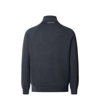 Hackett London Majica Hs Racing Knit Hzip navy