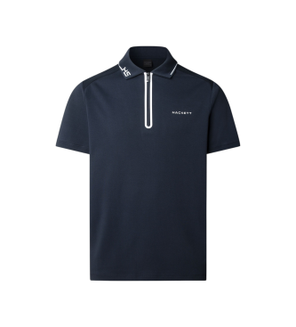 Hackett London Tech navy polo shirt