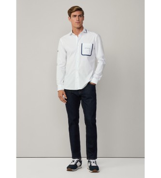 Hackett London Tailored fit-skjorta Sport vit