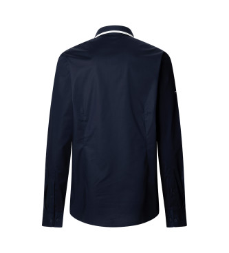 Hackett London Marineblaues Hemd in taillierter Passform