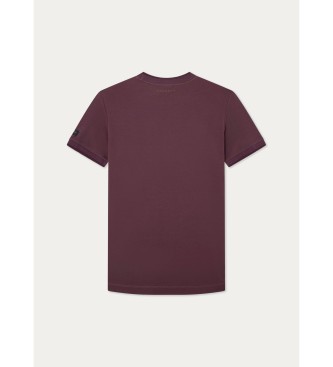 Hackett London T-shirt in costina texture lilla