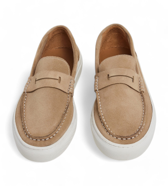 Hackett London Mocassins Icon Essence em pele bege