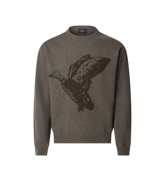 Hackett London Intarsia Duck jumper brown
