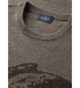 Hackett London Intarsia Duck jumper brown