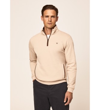 Hackett London Pullover Jacq Trim Hz beige 