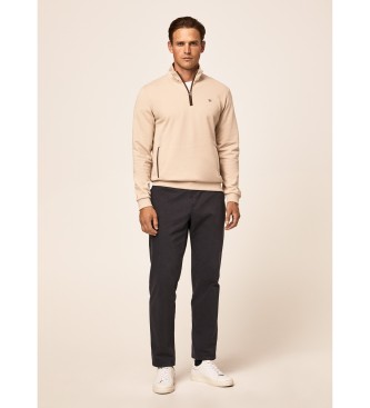 Hackett London Pullover Jacq Trim Hz beige 