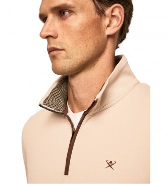 Hackett London Pullover Jacq Trim Hz beige 