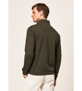 Hackett London Sweater Jacq Trim Hz khaki