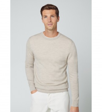 Hackett London Herringbone Jacq beige jumper