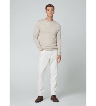 Hackett London Herringbone Jacq beige jumper