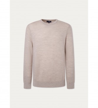 Hackett London Herringbone Jacq beige jumper