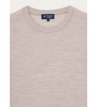 Hackett London Herringbone Jacq beige jumper