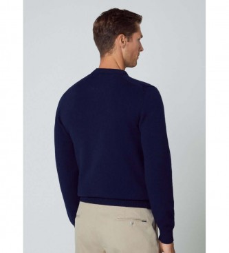 Hackett London Lammeuldssweater navy