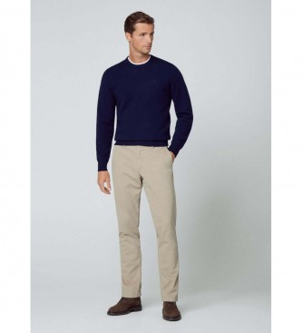 Hackett London Lammeuldssweater navy