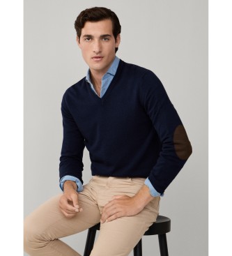 Hackett London Merino Sweater Mix navy