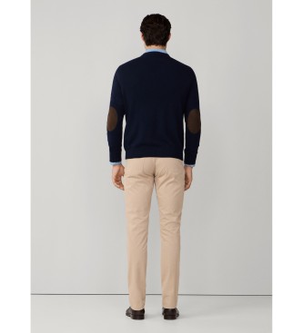 Hackett London Merino Sweater Mix navy