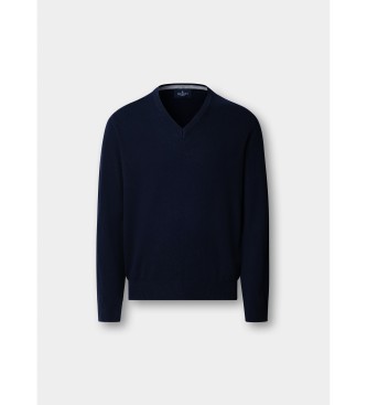 Hackett London Merino Sweater Mix navy