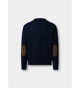 Hackett London Merino Sweater Mix navy