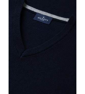 Hackett London Merino Sweater Mix navy