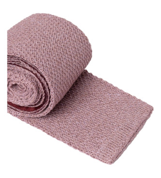 Hackett London Corbata de seda Knit Marl rosa