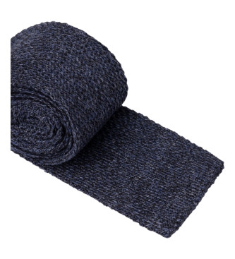 Hackett London Gravata de seda tricotada em azul-marinho
