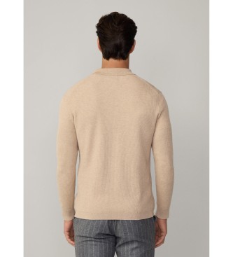 Hackett London Jersey canal de lana y algodn beige