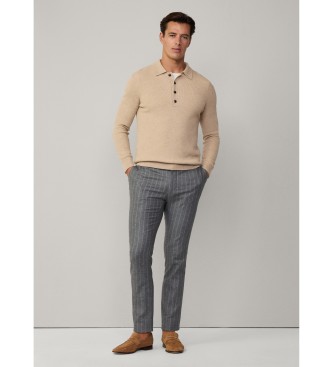 Hackett London Jersey canal de lana y algodn beige