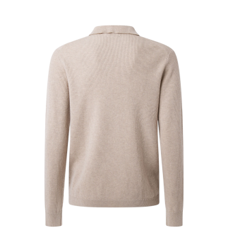 Hackett London Jersey canal de lana y algodn beige