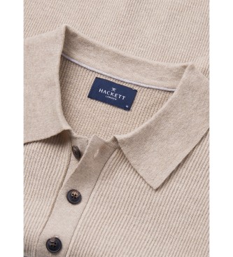 Hackett London Jersey canal de lana y algodn beige