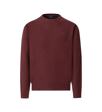 Hackett London Lambswool Crew Sweater maroon