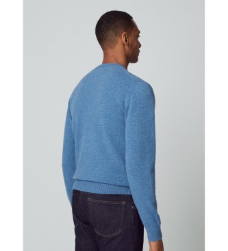 Hackett London Lambswool Crew jumper blue