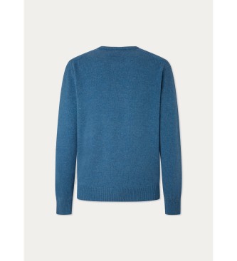 Hackett London Lambswool Crew jumper blue