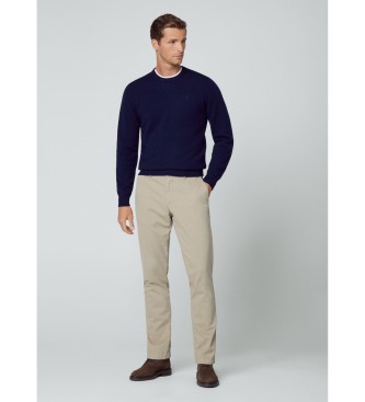 Hackett London Maglione in lana d'agnello blu scuro