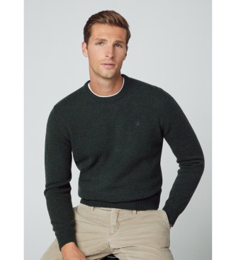 Hackett London Lambswool Crew jumper dark green