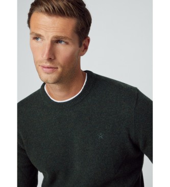 Hackett London Lambswool Crew jumper dark green